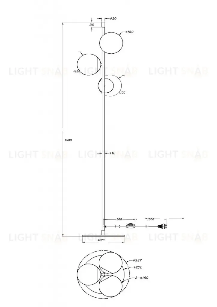 Торшер Maytoni Nostalgia MOD048FL-03G MOD048FL-03G