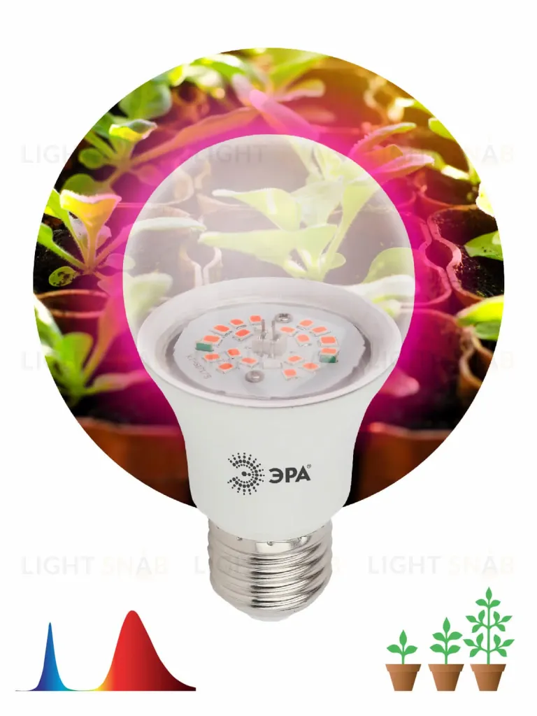 Фитолампа для растений светодиодная ЭРА E27 10W 1310K FITO-10W-RB-E27-K Б0039069 Б0039069