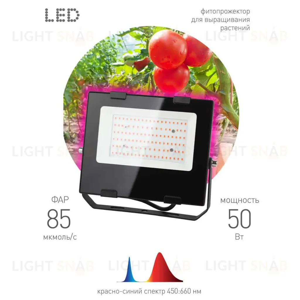 Фитопрожектор для растений ЭРА FITO-50W-RB-LED Б0046368 Б0046368