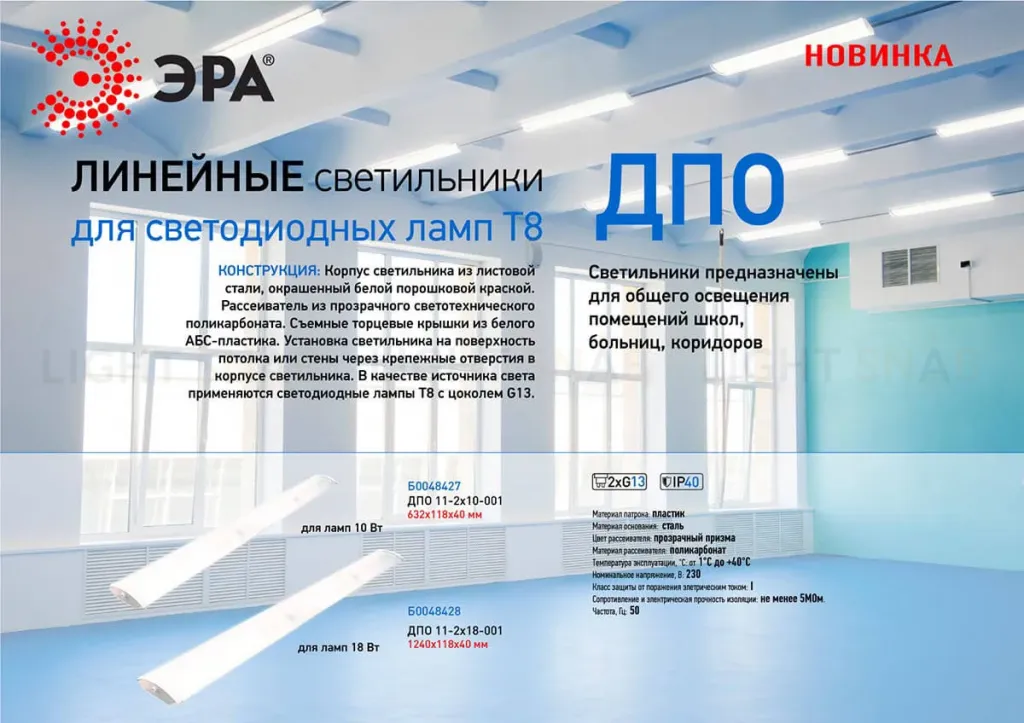 Настенно-потолочный светильник ЭРА ДПО 11-2х10-001 Б0048427 Б0048427