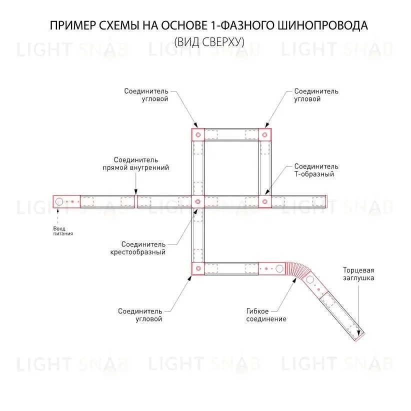 Однофазный шинопровод черный Elektrostandard Track Rail BK Surface 4690389178504 4690389178504