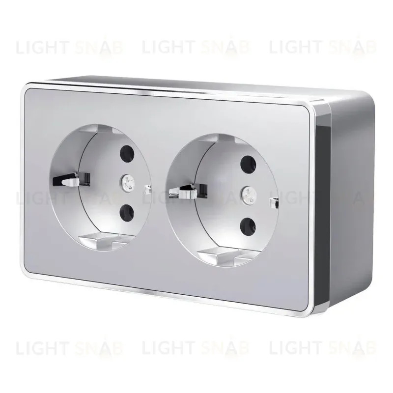 Розетка двойная с заземлением Werkel Gallant серебряный W5072106 4690389167188 4690389167188