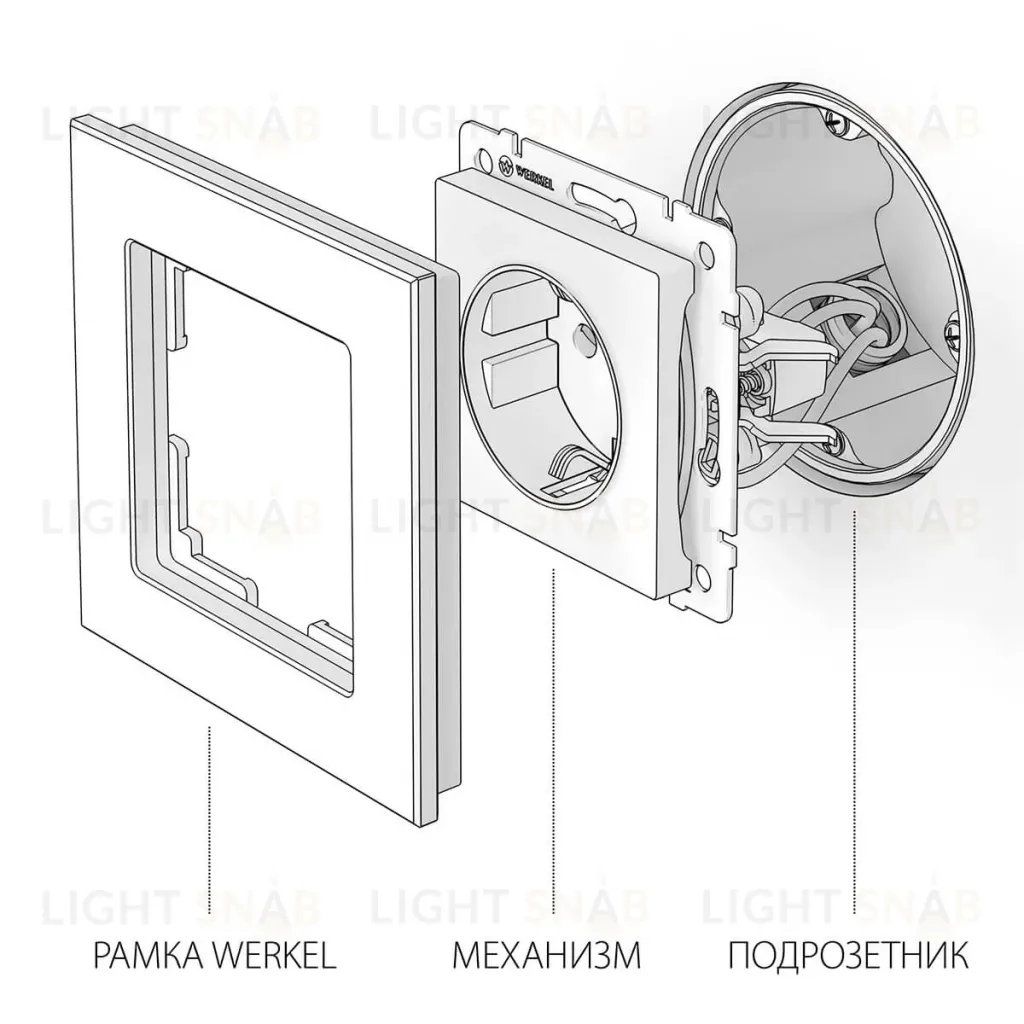 Розетка с заземлением и шторками Werkel шампань W1171111 4690389157387 4690389157387