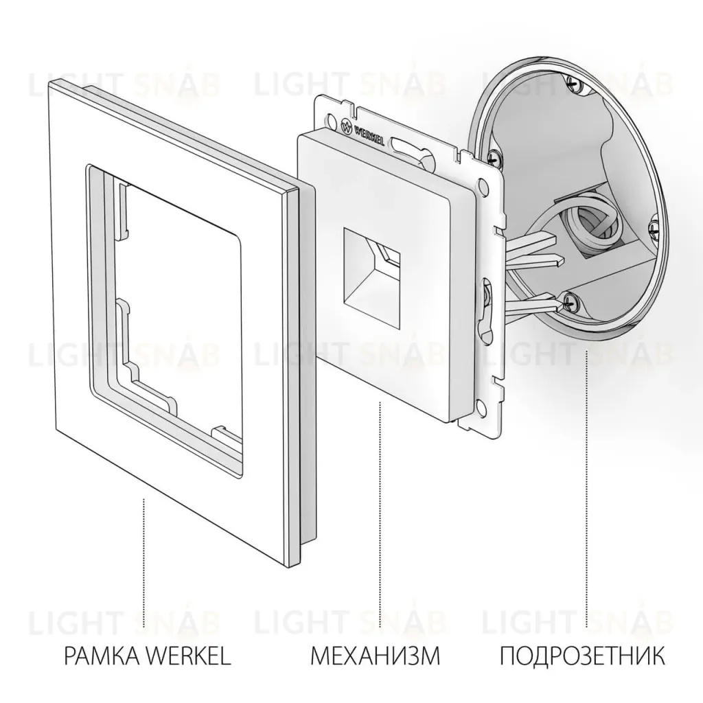 Розетка Ethernet RJ-45 Werkel слоновая кость W1181003 4690389155857 4690389155857