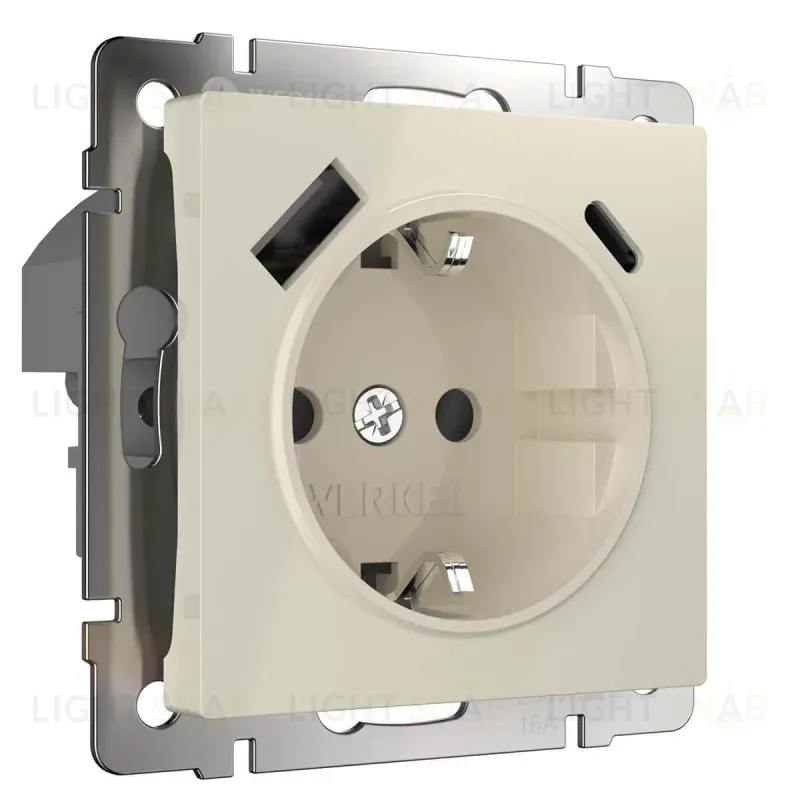 Розетка Werkel с быстрой зарядкой USB Type A+С слоновая кость W1171703 4690389176425 4690389176425