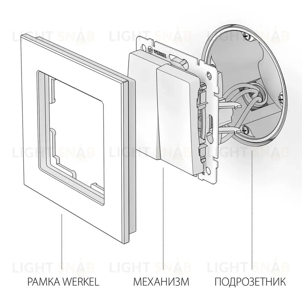 Выключатель двухклавишный Werkel шампань W1120011 4690389157134 4690389157134