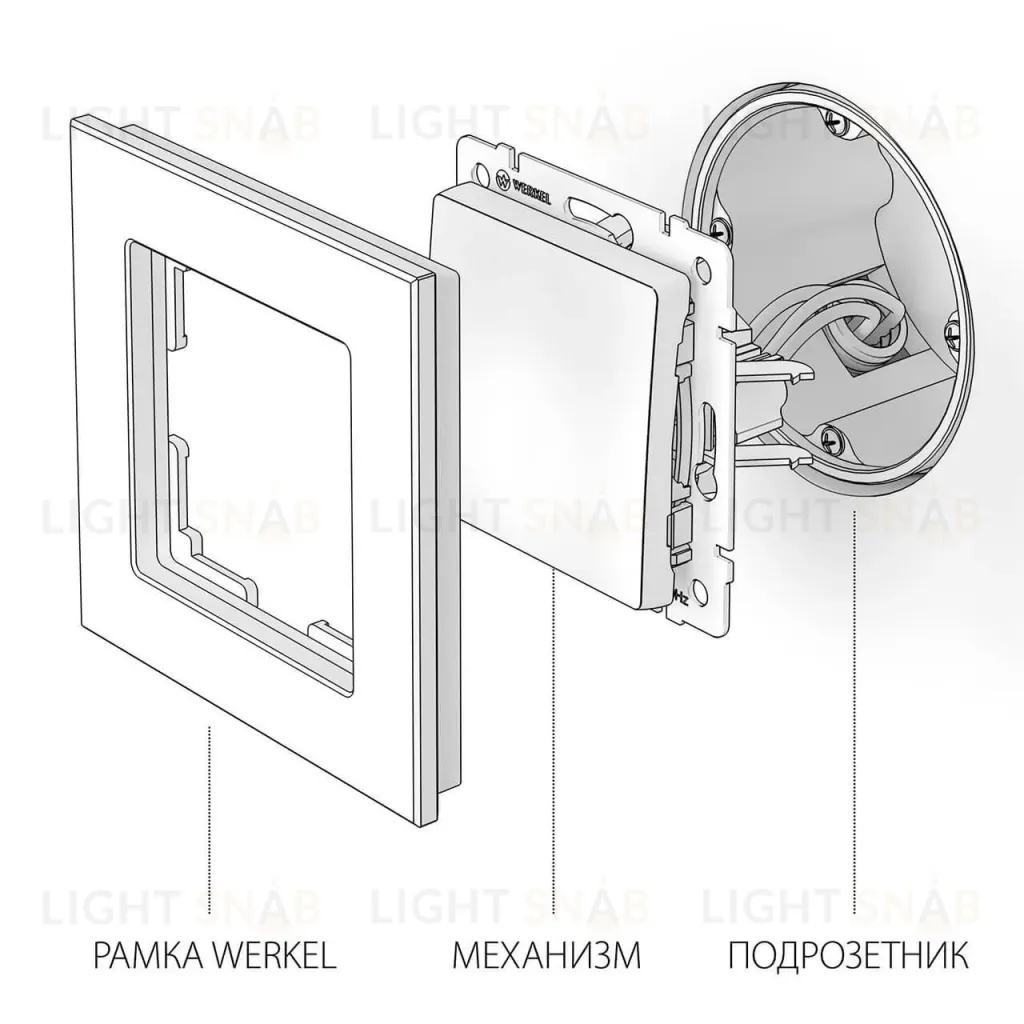Выключатель одноклавишный проходной Werkel графит рифленый W1112004 4690389158391 4690389158391