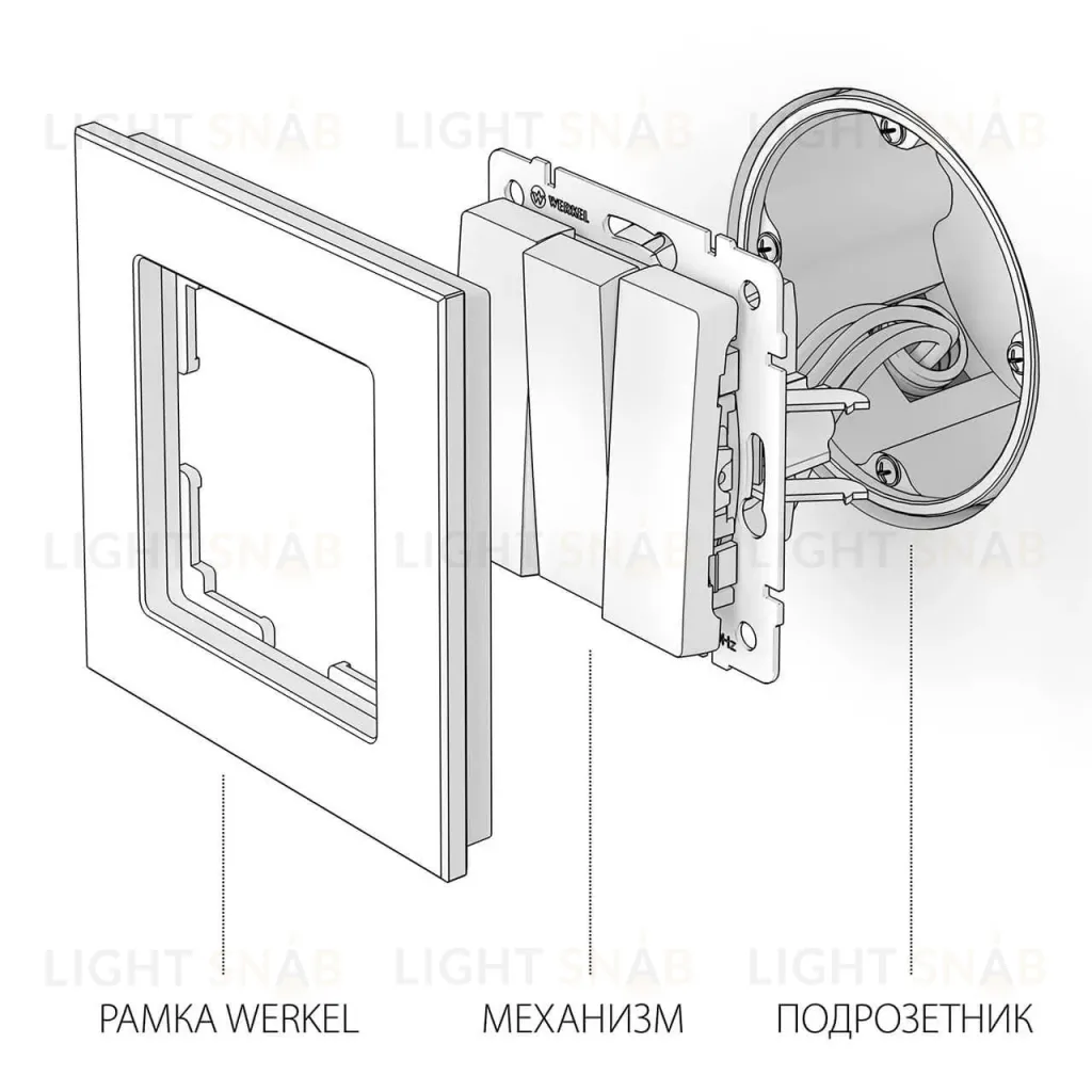 Выключатель трехклавишный Werkel черный матовый W1130008 4690389156755 4690389156755