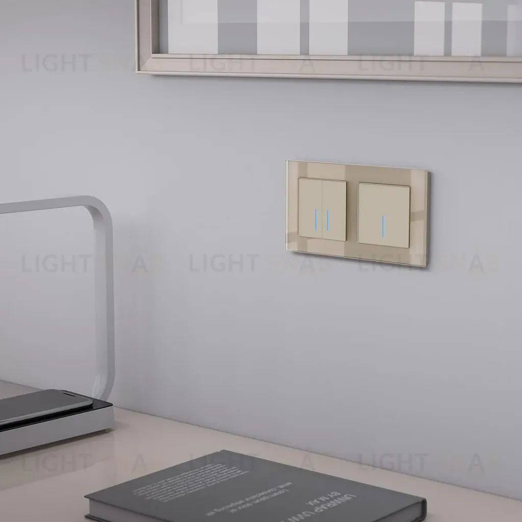 Сенсорный выключатель двухклавишный с функцией Wi-Fi Werkel шампань W4520611 4690389171307 4690389171307