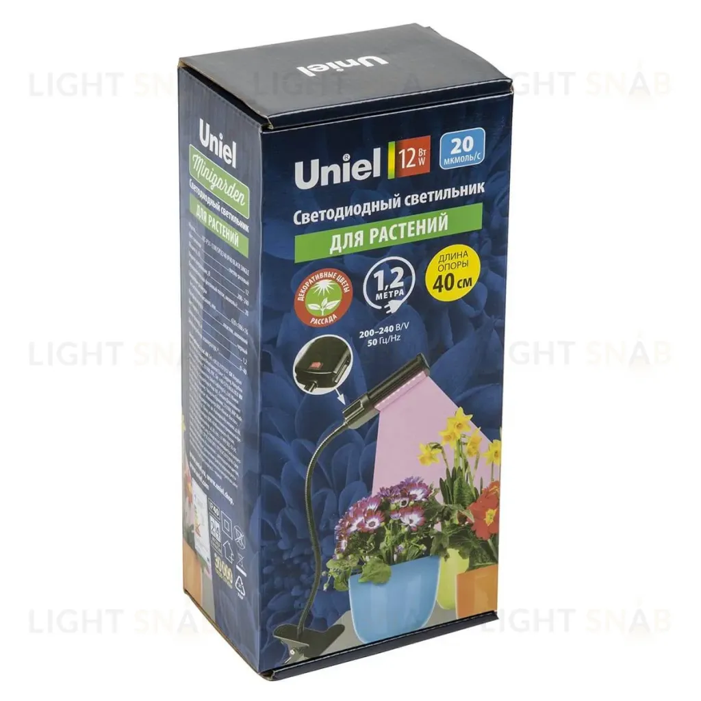 Светодиодный светильник для растений Uniel Minigarden ULT-P31-12W/SPLE/40 IP40 Black Single UL-00009250 ULT-P31-12W/SPLE/40 IP40 Black Single