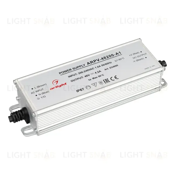 Блок питания Arlight ARPV-48200-A1 48V 4.2A 200W IP67 034690 034690