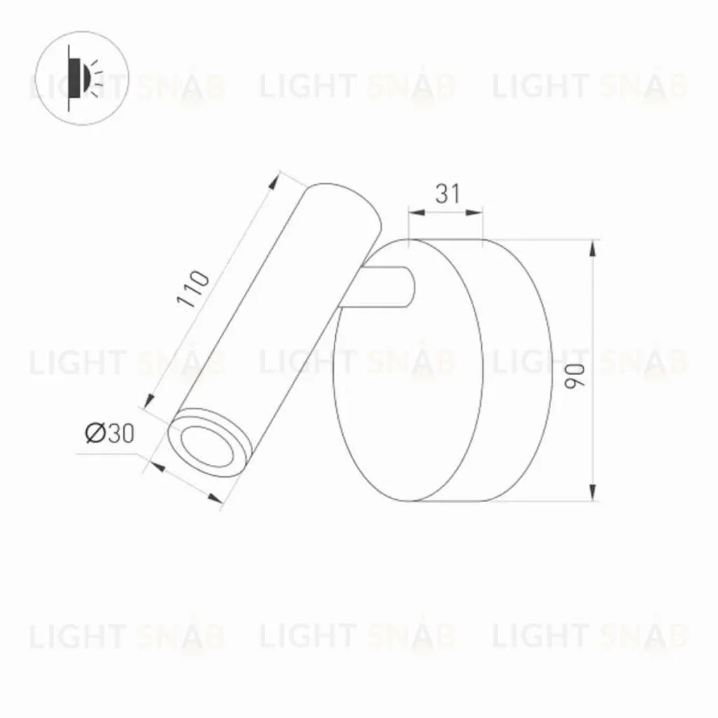 Настенный светильник Arlight SP-BED-NB-R90-3W Warm3000 034061 034061