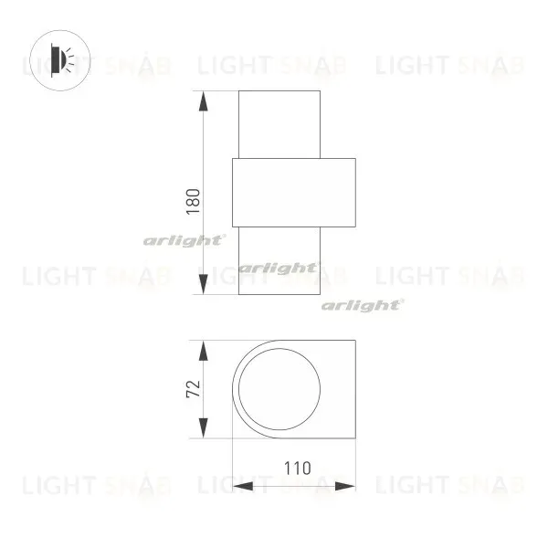 Настенный светодиодный светильник Arlight Sp-Spicy-Wall-Twin-S180X72-2X6W Day4000 033555 033555