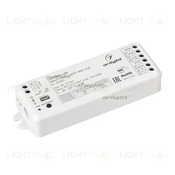 Контроллер Arlight SMART-TUYA-WIFI-MIX-SUF 12-36V 2x5A 2.4G 034501 034501