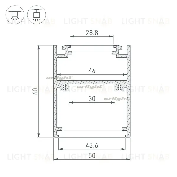 Профиль Arlight SL-ARC-5060-D1000-A45 White 032692 032692