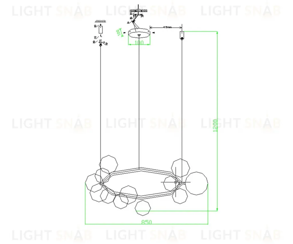 Подвесная люстра Kink Light Иона 09408-15,19 09408-15,19