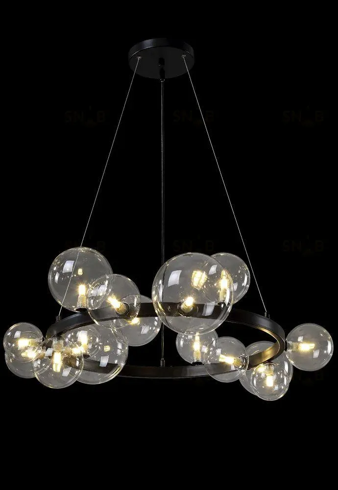 Подвесная люстра Crystal Lux Agata SP15 V2 Black/Transparente Agata SP15 V2 Black/Transparente