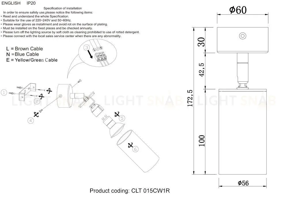 Спот Crystal Lux CLT 015CW1R BL CLT 015CW1R BL