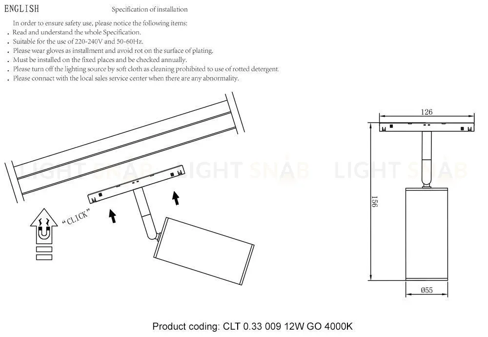 Трековый светодиодный светильник для магнитного шинопровода Crystal Lux Space CLT 0.33 009 12W GO 4000K CLT 0.33 009 12W GO 4000K