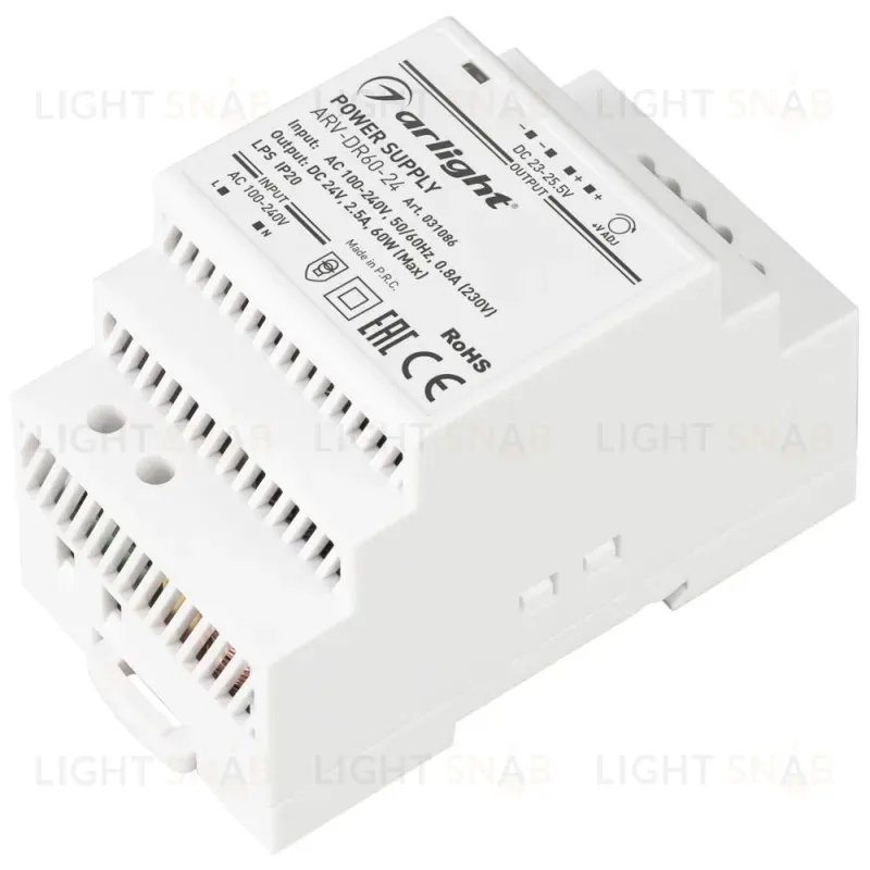Блок питания Arlight ARV-DR60-24 24V 60W IP20 2,5A 031086 031086