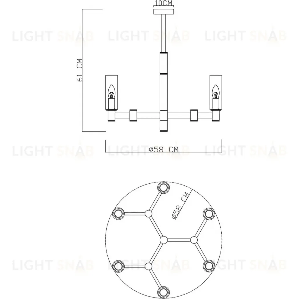 Люстра на штанге Divinare Barolo 2654/17 LM-6 2654/17 LM-6