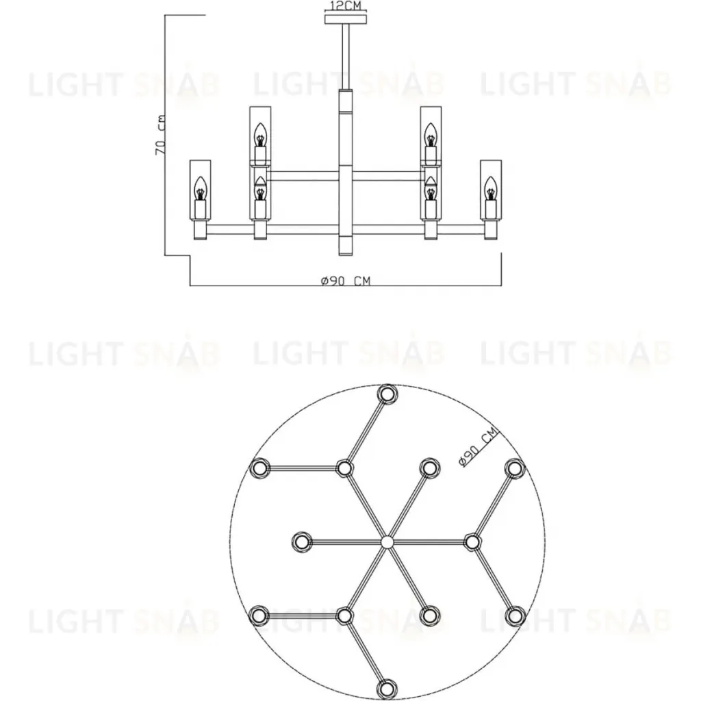 Люстра на штанге Divinare Barolo 2654/17 LM-12 2654/17 LM-12