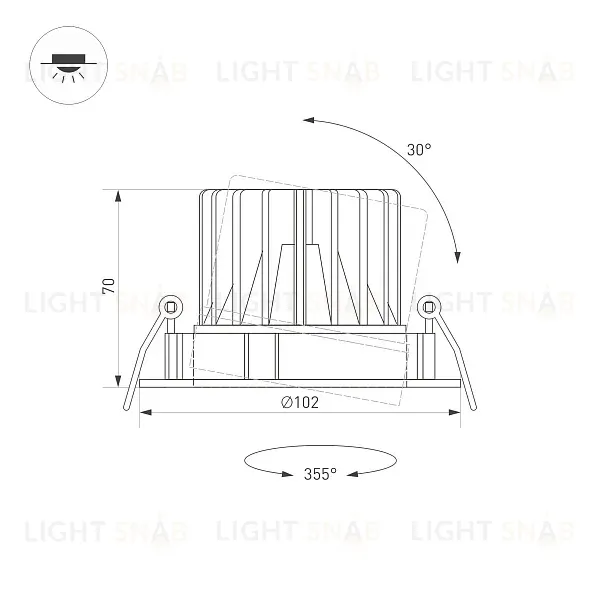 Встраиваемый светодиодный светильник Arlight MS-Forecast-Built-Turn-R102-12W 035452 035452