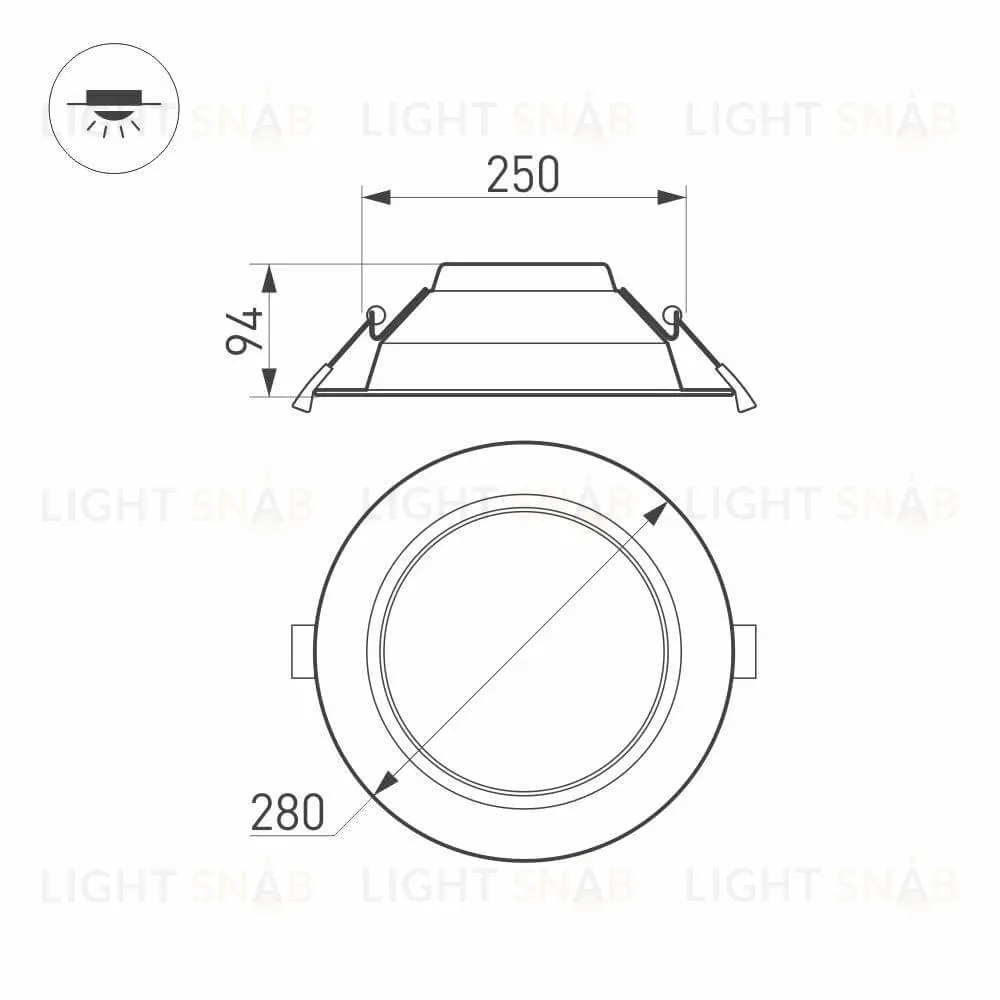 Встраиваемый светильник Arlight IM-Cyclone-R280-40W White6000 022526(2) 022526(2)