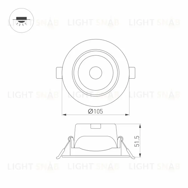 Встраиваемый светильник Arlight LTD-Polar-Turn-R105-10W Warm3000 032867 032867