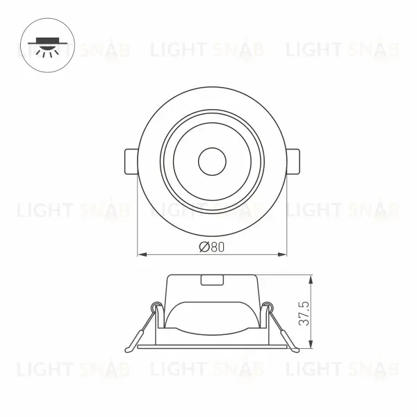 Встраиваемый светильник Arlight LTD-Polar-Turn-R80-5W Warm3000 032857 032857