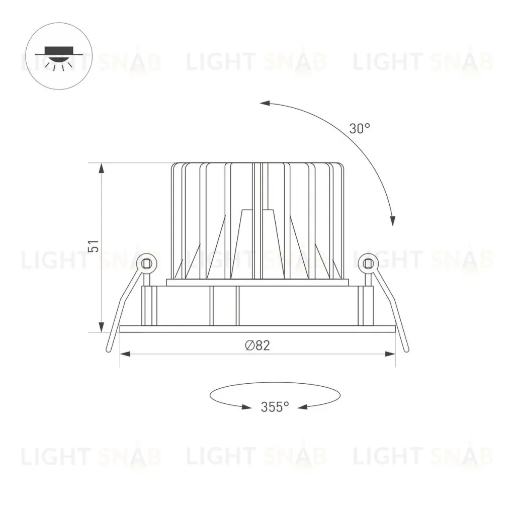 Встраиваемый светильник Arlight MS-Forecast-Built-Turn-R82-8W Day4000 037186 037186