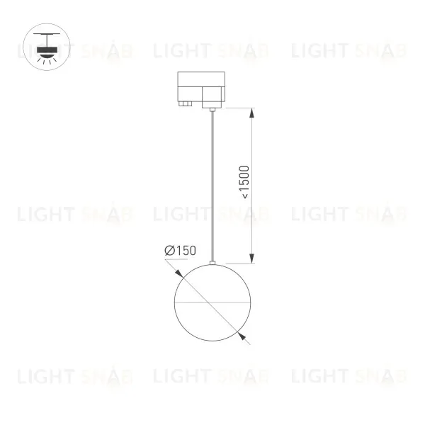 Трековый светильник Arlight LGD-Emisfero-Track-Hang-4TR-R150-11W Warm3000 035940 035940