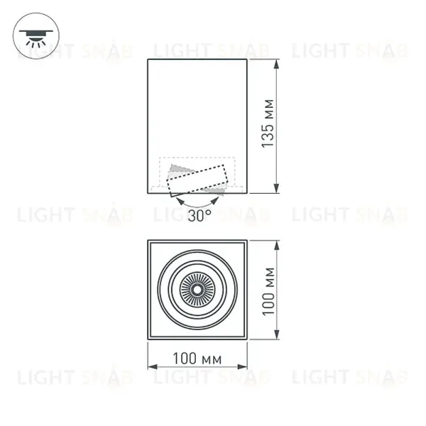 Накладной светильник Arlight SP-Cubus-S100x100-8W Warm3000 036052 036052