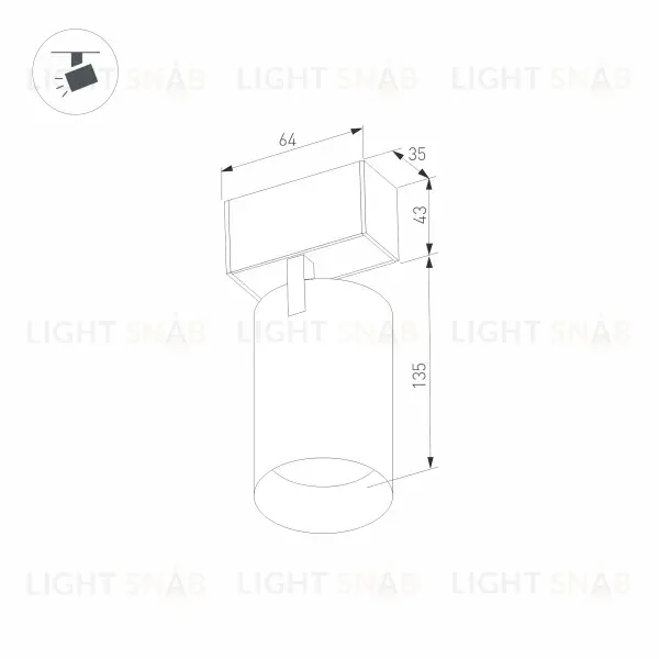 Трековый светильник для магнитного шинопровода Arlight Mag-Spot-45-R85-12W Day4000 033425 033425