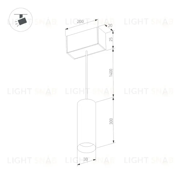 Трековый светильник для магнитного шинопровода Arlight Mag-Spot-Hang-25-R30-5W Day4000 034245 034245