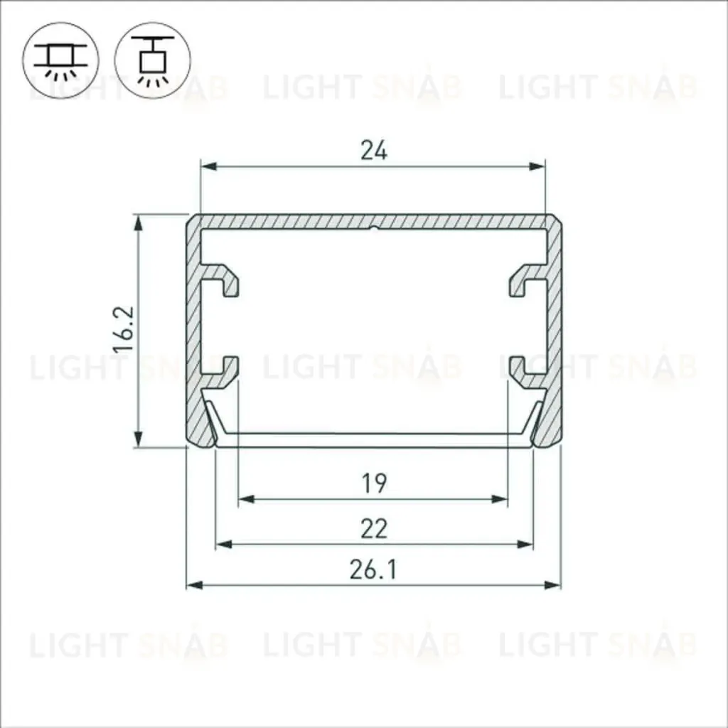 Алюминиевый профиль Arlight PLS-Lock-H16-SMT-2000 Anod 033224 033224