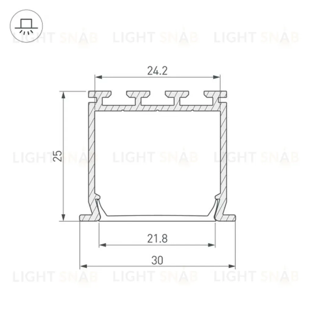 Алюминиевый профиль Arlight PLS-Lock-H25-FS-3000 Anod 023386 023386