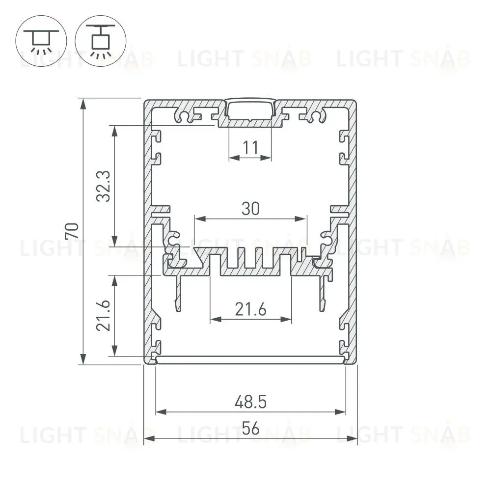 Рефлектор для профиля Arlight Klus-Power-W50-2000 030319 030319