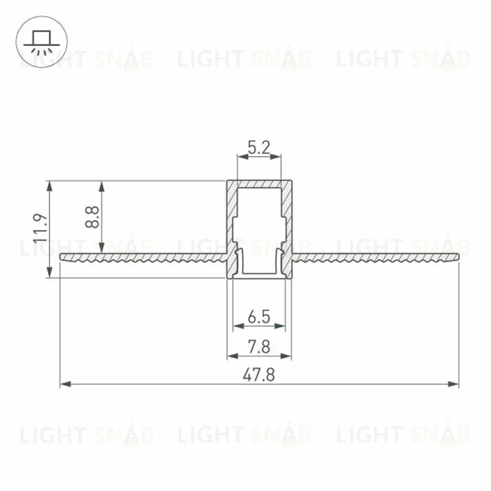 Алюминиевый профиль Arlight SL-Linia8-Fantom-2000 Anod 034986 034986