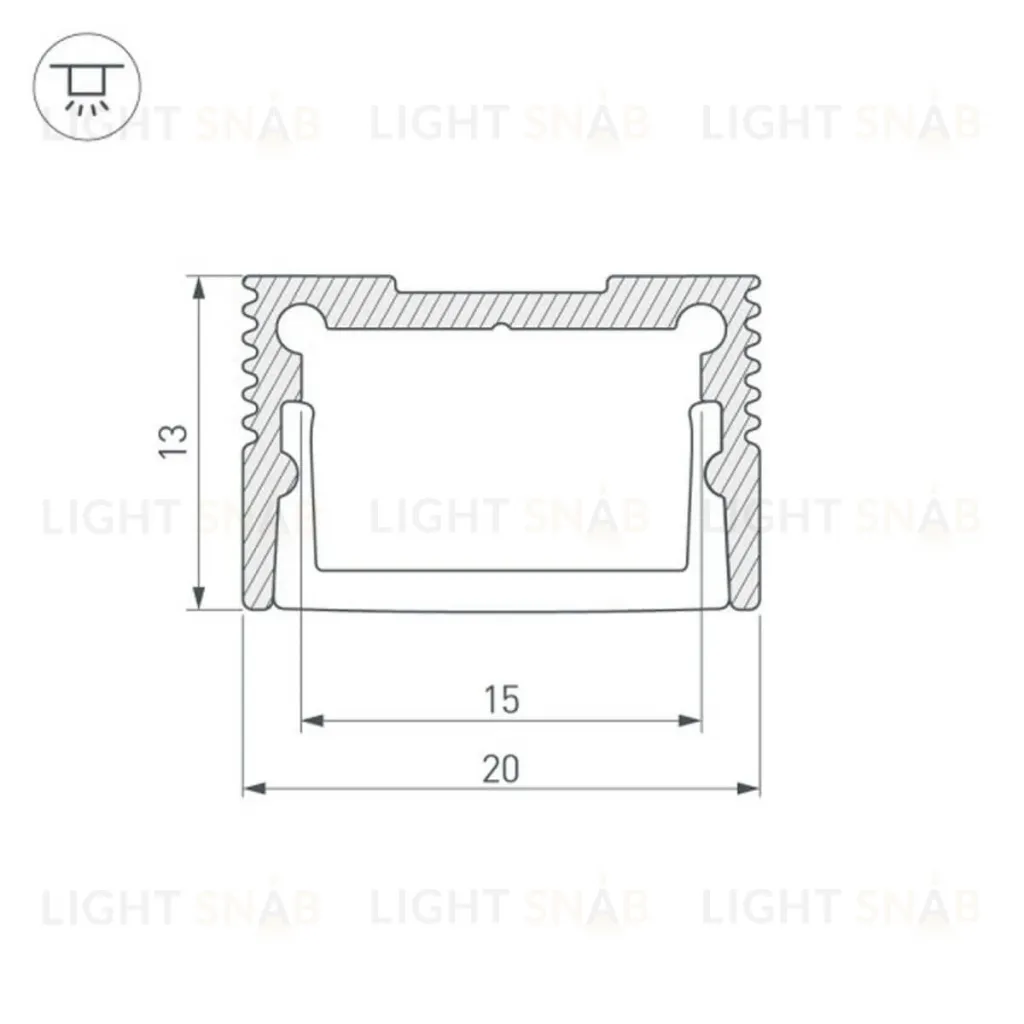 Алюминиевый профиль Arlight SL-Slim20-H13-3000 Anod 036036 036036