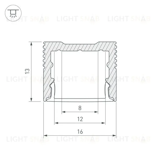Алюминиевый профиль Arlight SL-Slim-H13M-3000 Anod 036039 036039