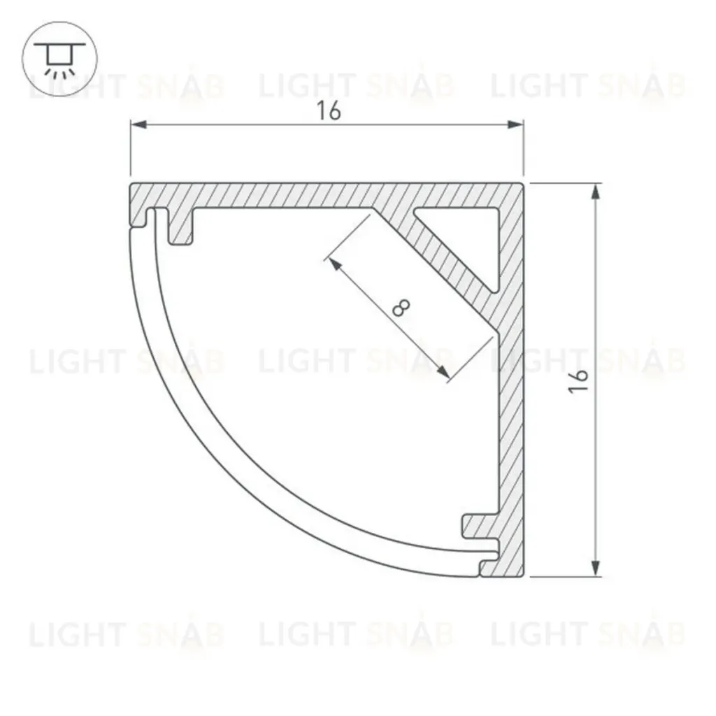 Алюминиевый профиль Arlight SL-Kant-H16-3000 Anod 036041 036041