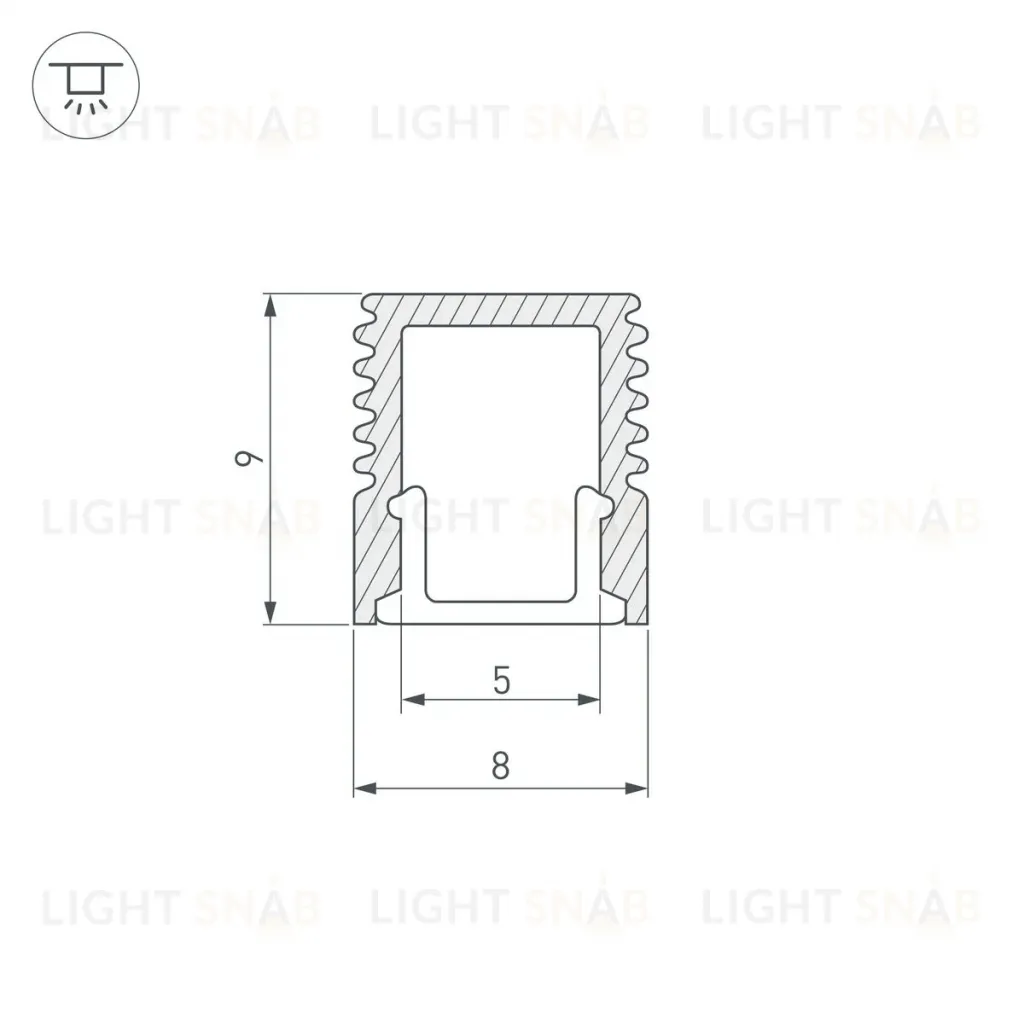Алюминиевый профиль с экраном Arlight SL-Mini-8-2000 Anod+Opal 036832 036832