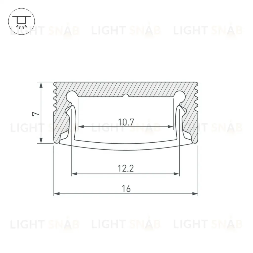 Алюминиевый профиль с экраном Arlight SL-Slim-H7-2000 Anod+Opal 036834 036834