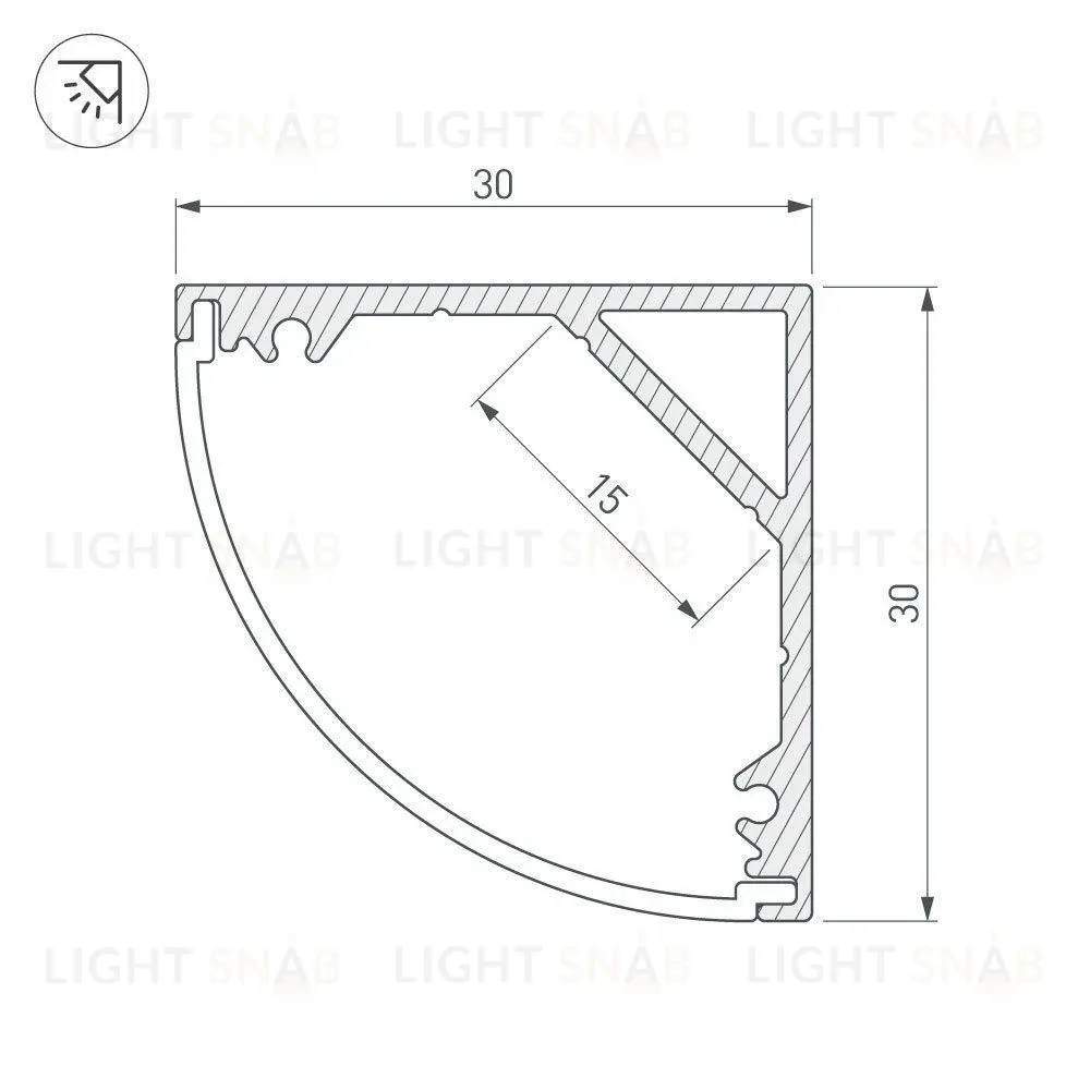 Алюминиевый профиль с экраном Arlight SL-Kant-H30-2000 Anod+Opal 036846 036846