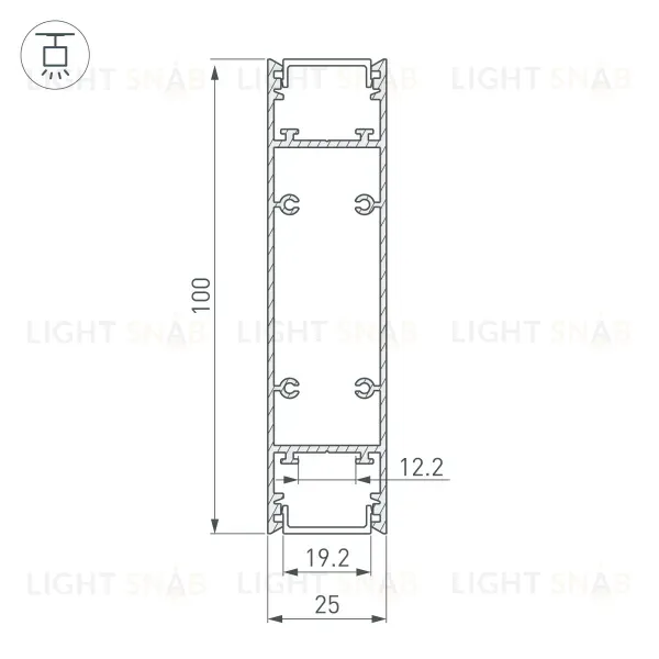 Алюминиевый профиль Arlight SL-Line-25100-Dual-2500 Black 033735 033735