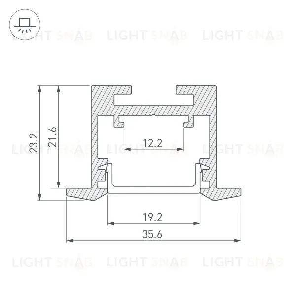 Алюминиевый профиль Arlight SL-Line-3523-F-2500 Black 033738 033738