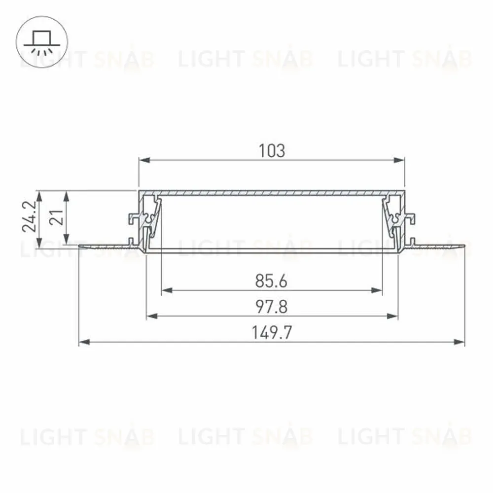 Алюминиевый профиль Arlight SL-Linia97-Fantom-2000 Anod 034987 034987
