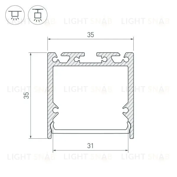Алюминиевый профиль Arlight SL-Line-3535-3000 Black 036253 036253