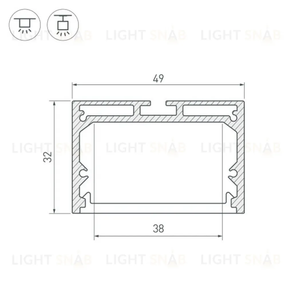 Алюминиевый профиль Arlight SL-Line-4932-3000 Black 036254 036254